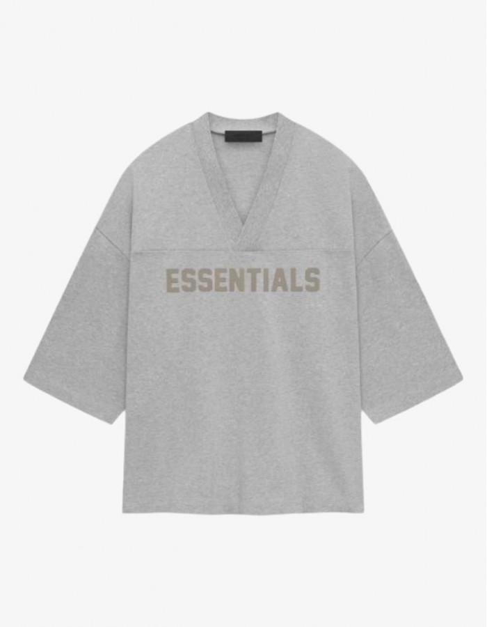 SS24 FOOTBALL TEE LIGHT HEATHER GREY