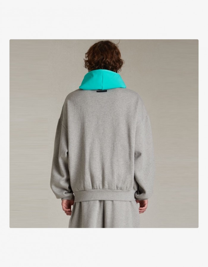 SS24 NF HOODIE DARK HEATHER OATMEAL/MINT LEAF