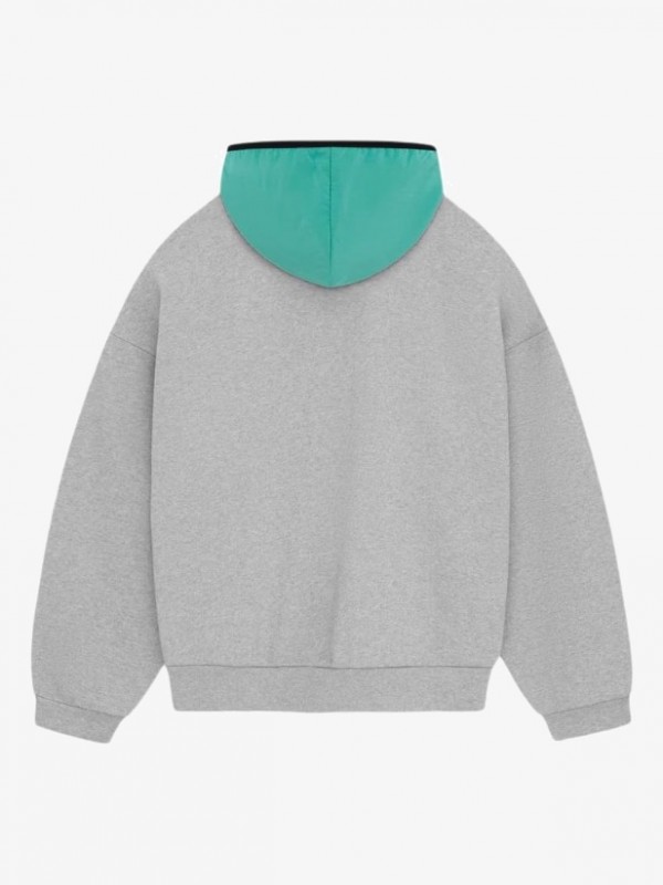 SS24 NF HOODIE LIGHT HEATHER GREY/MINT LEAF