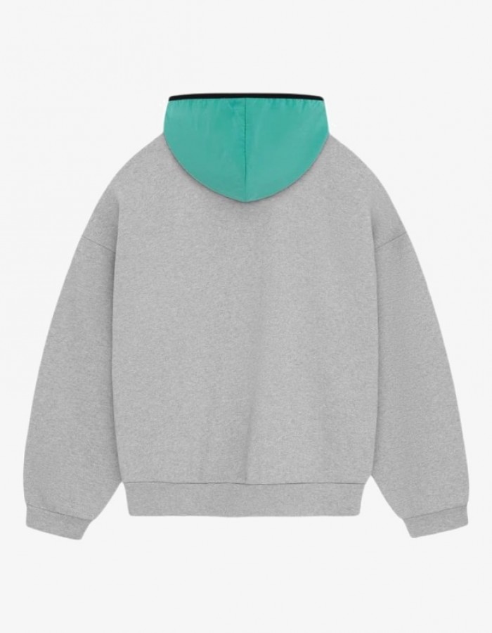 SS24 NF HOODIE LIGHT HEATHER GREY/MINT LEAF