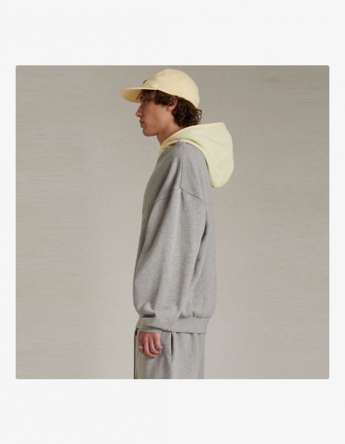 SS24 NF HOODIE  DARK HEATHER OATMEAL/GARDEN YELLOW