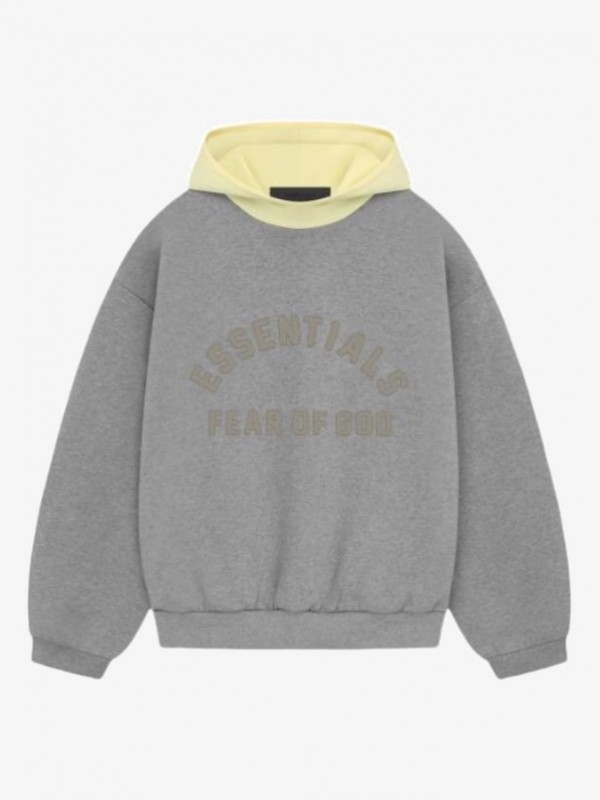 SS24 NF HOODIE  DARK HEATHER OATMEAL/GARDEN YELLOW