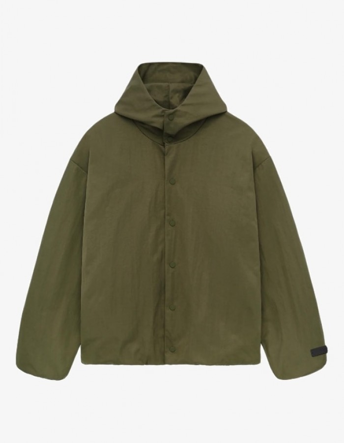 FALL24 NYLON HOODED TRUCKER JACKET MILITARY